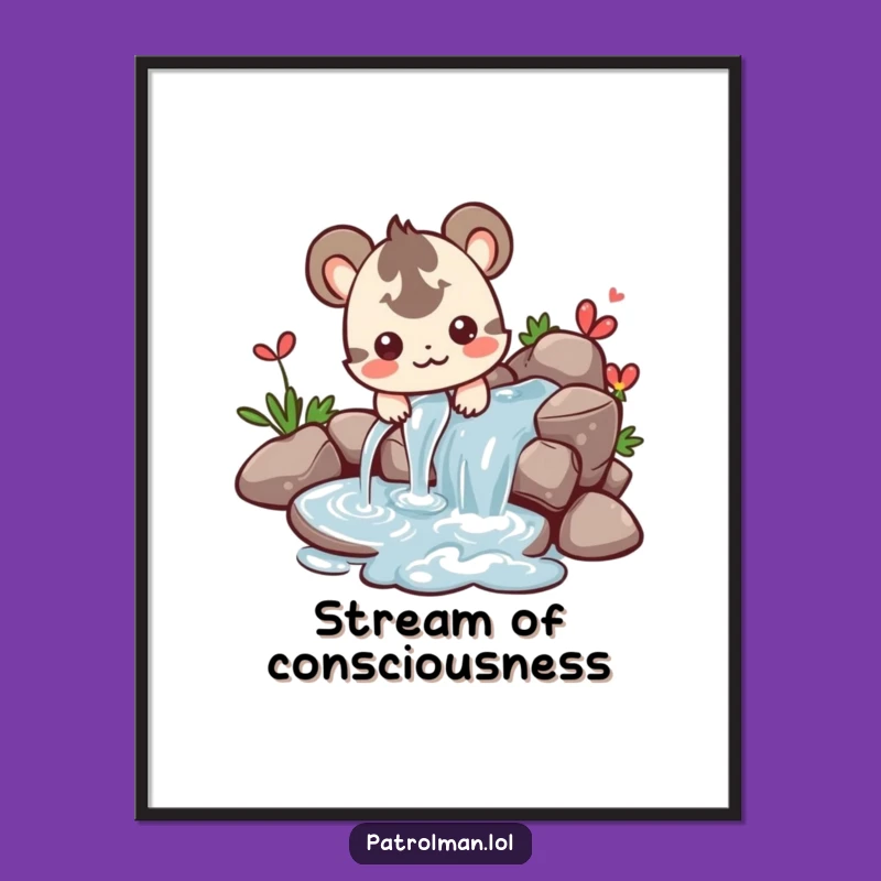 Funny Creature Water Digital Art - Refreshing & Hilarious Instant Download