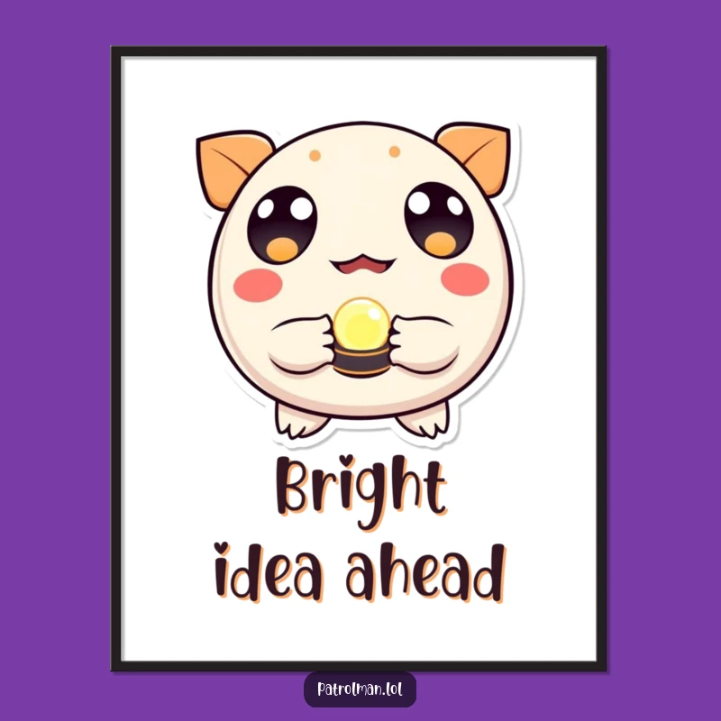 Funny Round Creature Beacon Art Poster - Bright & Hilarious Wall Decor