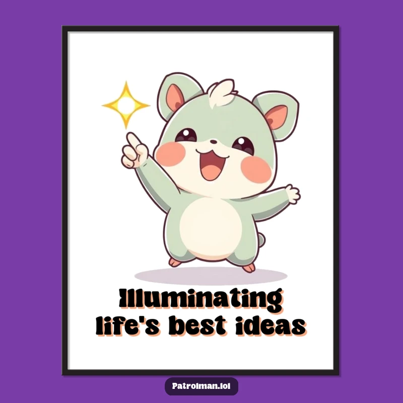 Funny Free Printable Wall Art: Flashing Light Creature! Bright Downloadable Decor