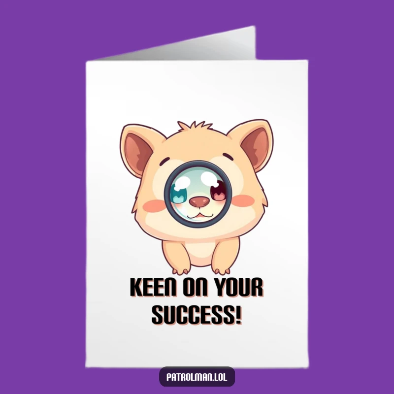 Free Printable Congrats Card: Creature Peeking! Hilarious Downloadable Celebration Gift