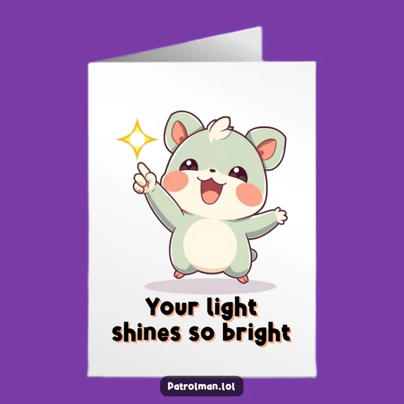 Free Printable Thank You Card: Flashing Light Creature! Bright Downloadable Gratitude